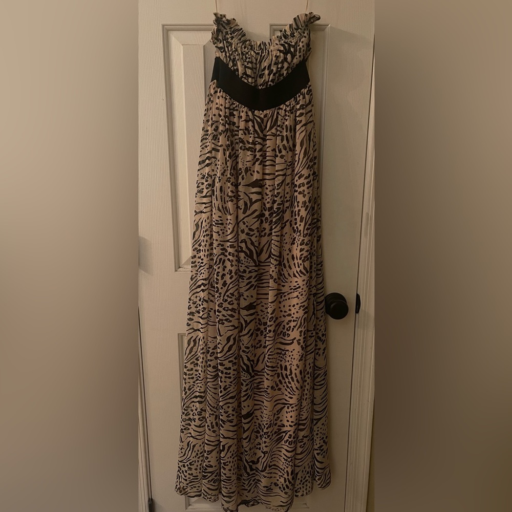 H&M Women’s Leopard Strapless Maxi Dress